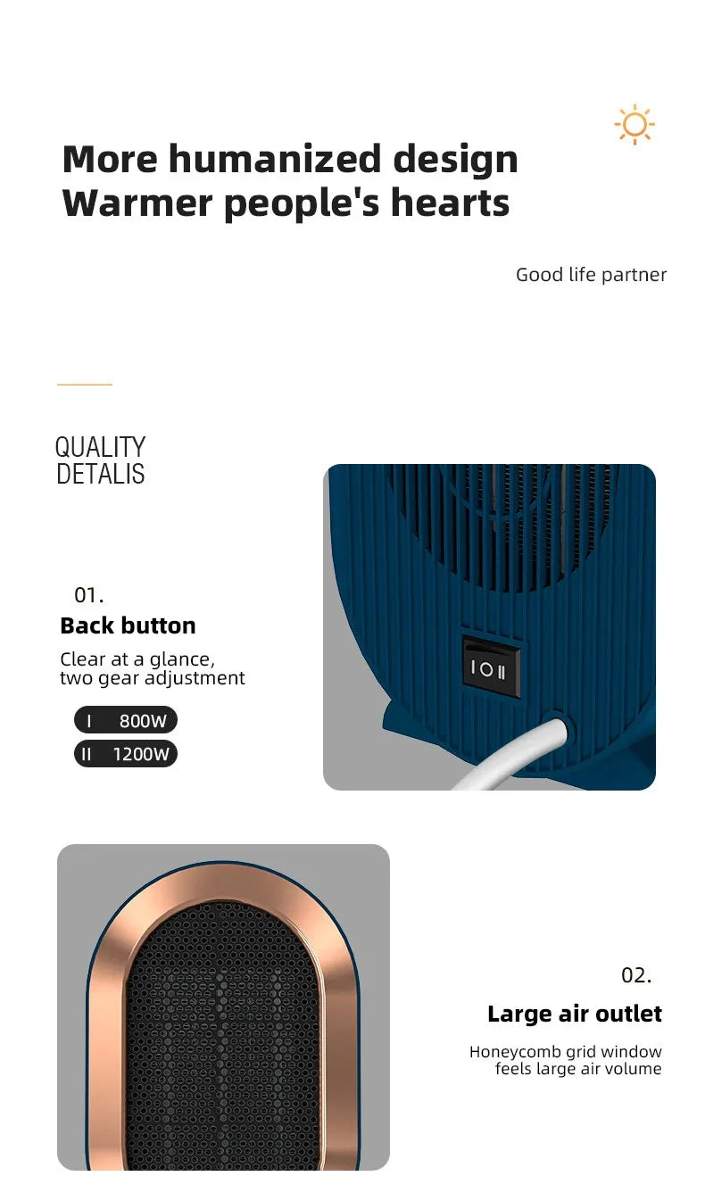 Aquecedor Portátil 1200W Modelo PowerHeat AqueceLar