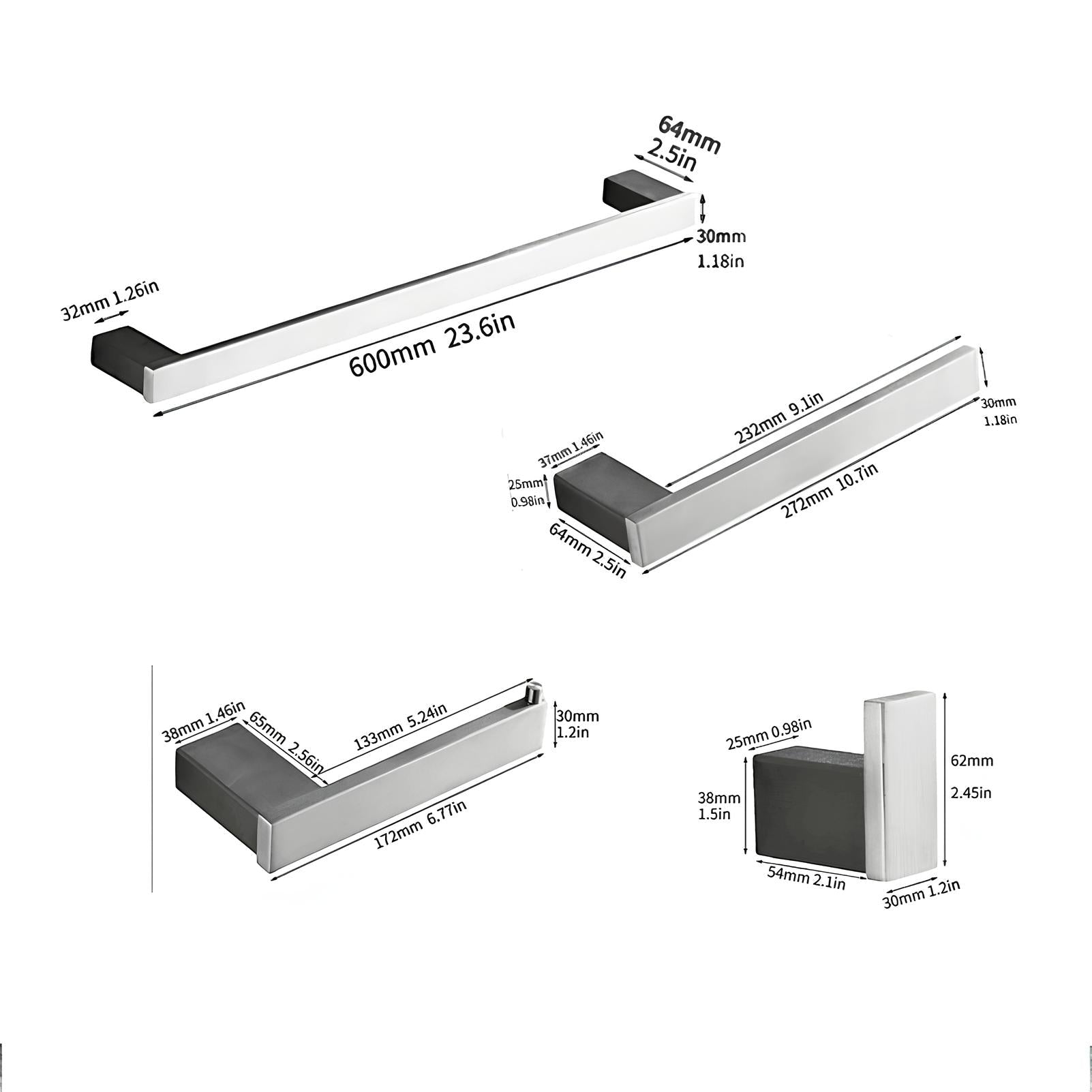 Acessórios Banheiro Aço Escovado