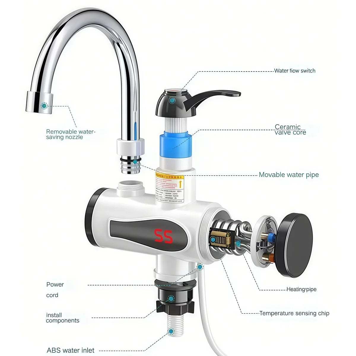 Torneira Elétrica de Cozinha 220 V Modelo Tankless – Aquecelar