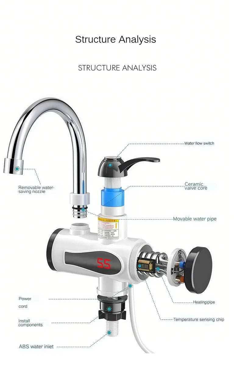 Torneira Elétrica de Cozinha 220 V Modelo Tankless – Aquecelar