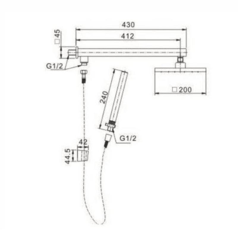 Chuveiro Black com Desviador