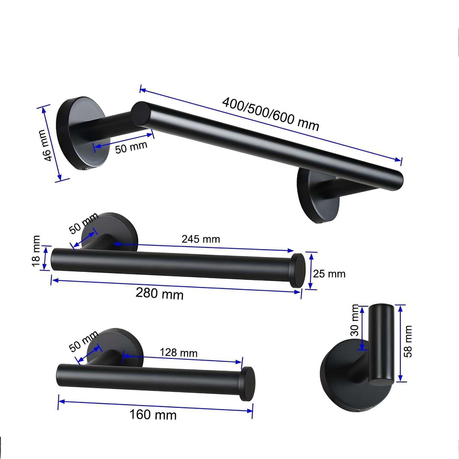 Acessórios Banheiro Black Fit