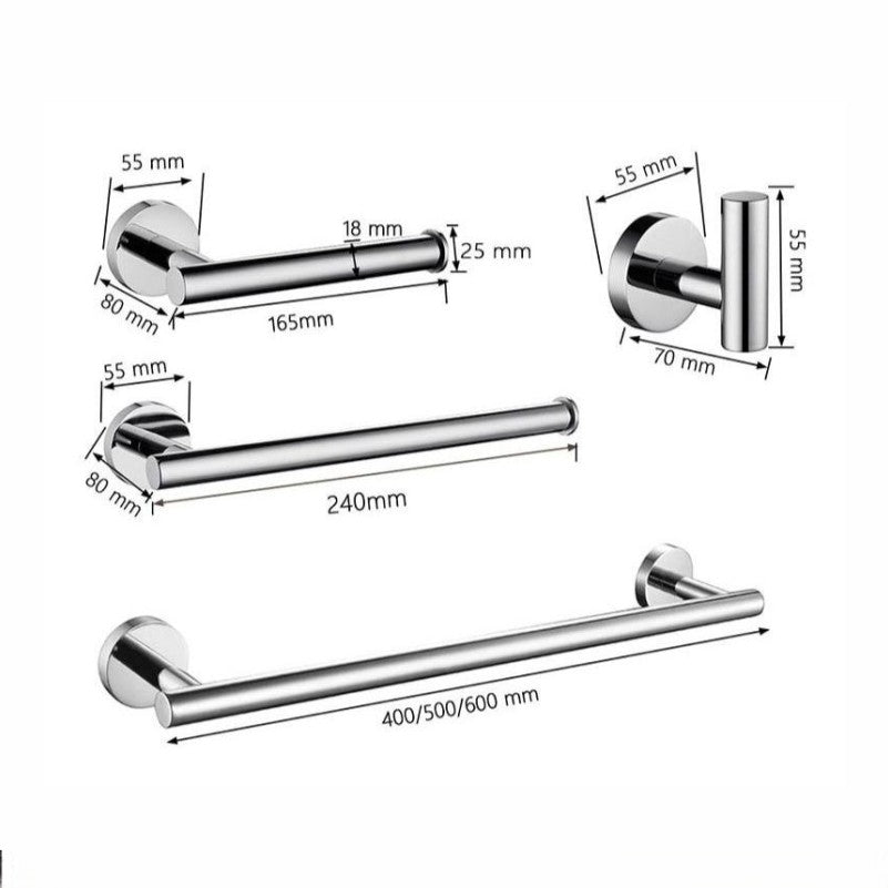 Acessórios Banheiro Cromado Fit