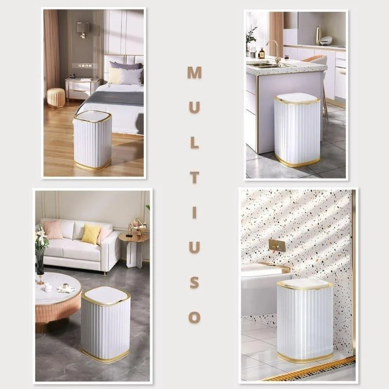 Lixeira Automática Oval 9l com Sensor para Banheiro e Cozinha AqueceLar