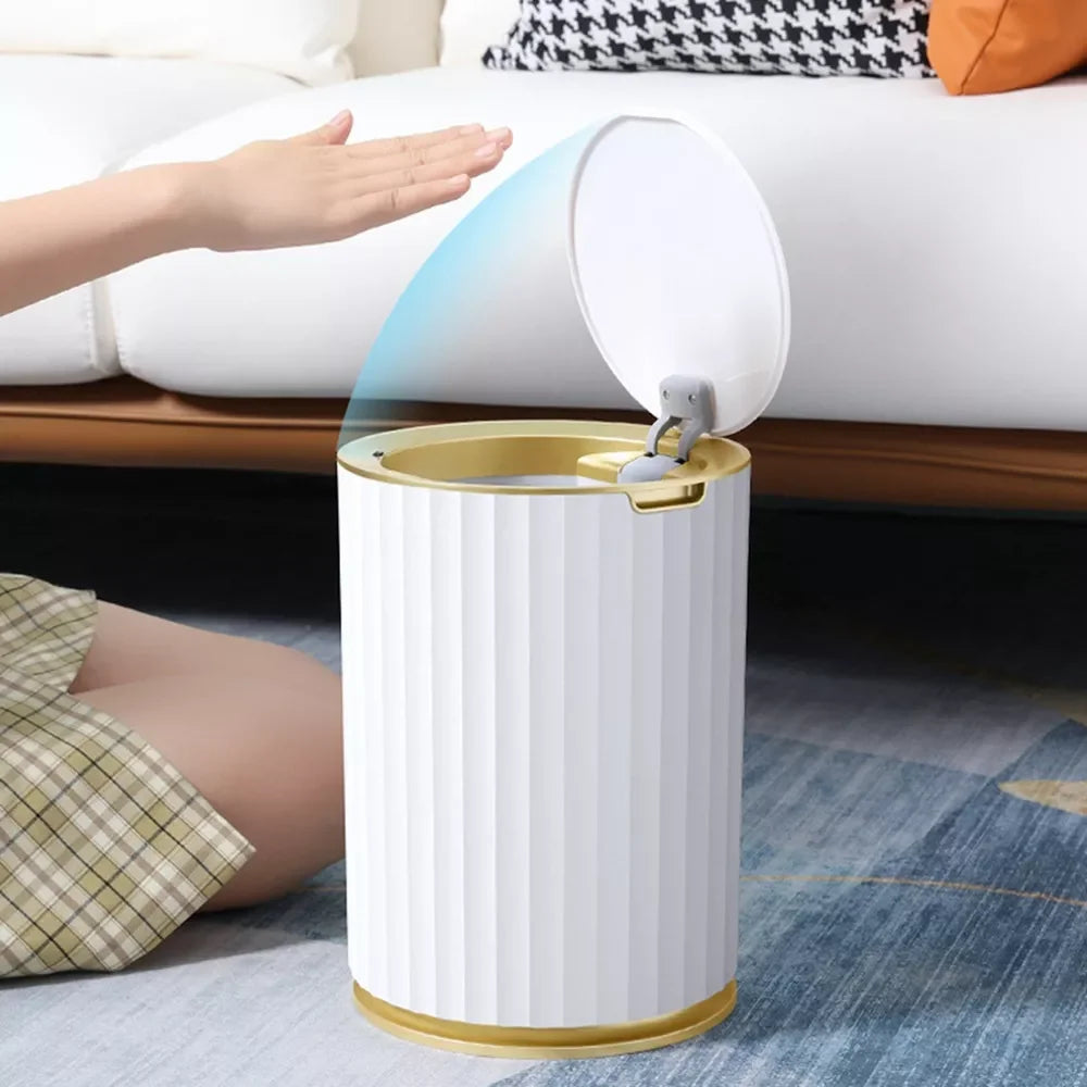 Lixeira Automática Redonda 9l com Sensor para Banheiro e Cozinha AqueceLar