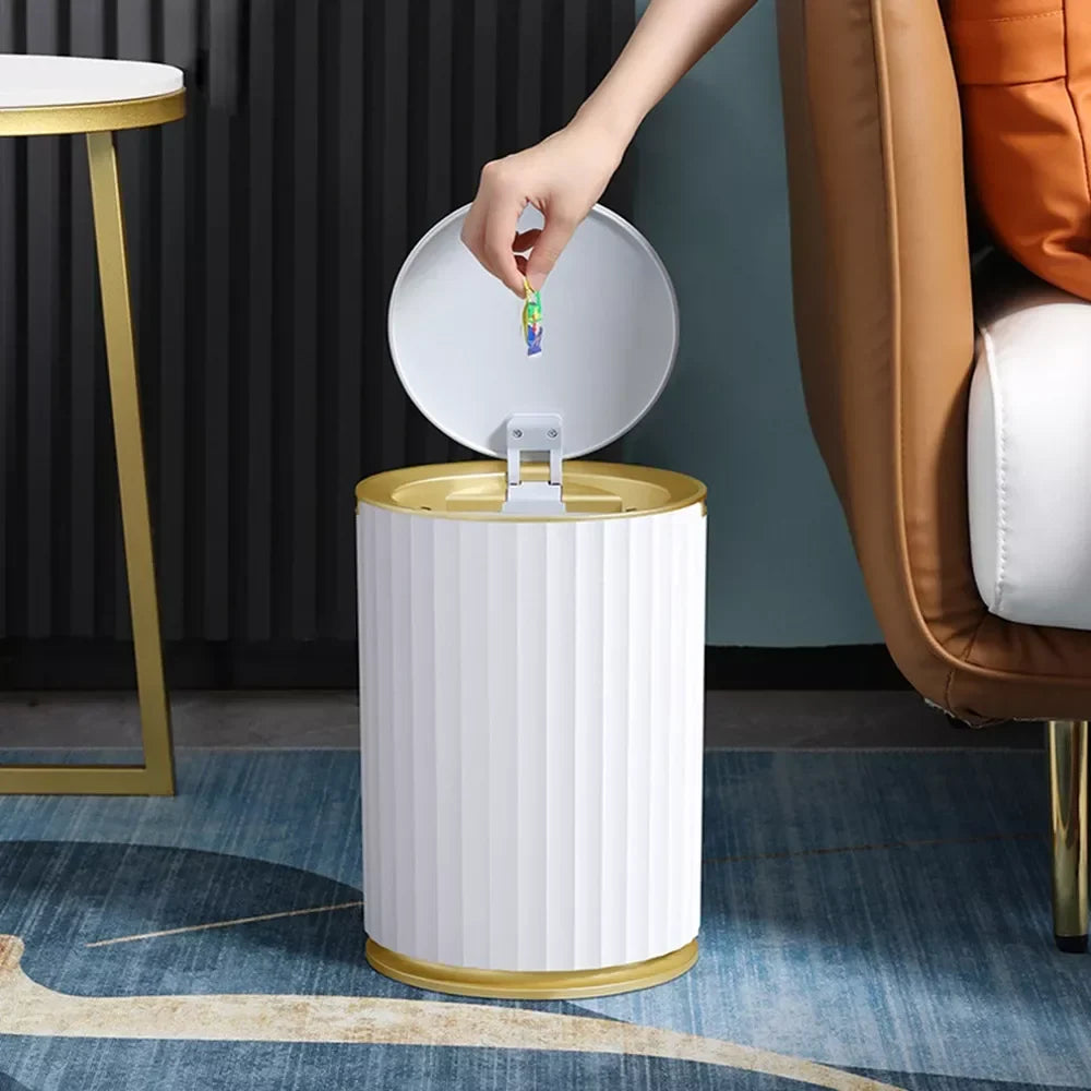 Lixeira Automática Redonda 9l com Sensor para Banheiro e Cozinha AqueceLar