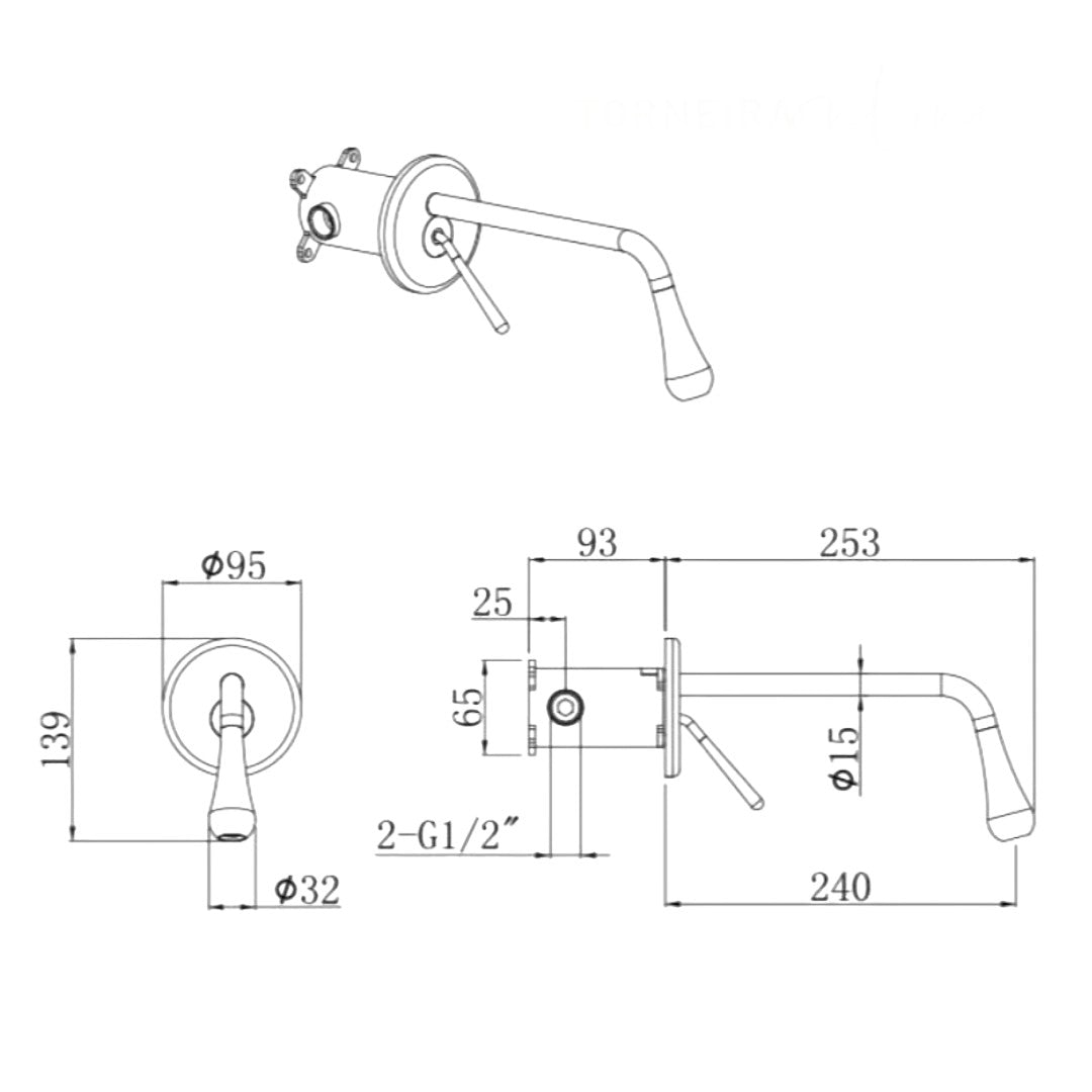 Torneira Banheiro Parede Luxury Colors